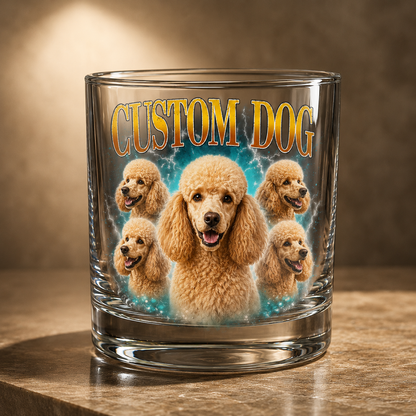 Custom Photo Dog Bootleg Whiskey Glass | Personalized Pet Photo Gifts | Gift For Dog Lovers