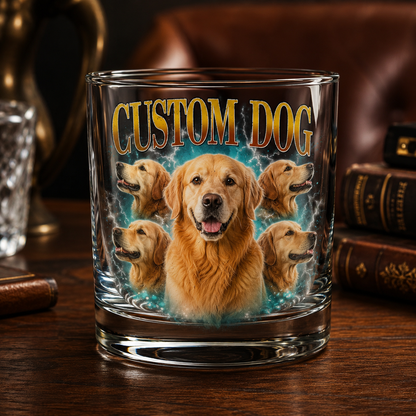 Custom Photo Dog Bootleg Whiskey Glass | Personalized Pet Photo Gifts | Gift For Dog Lovers