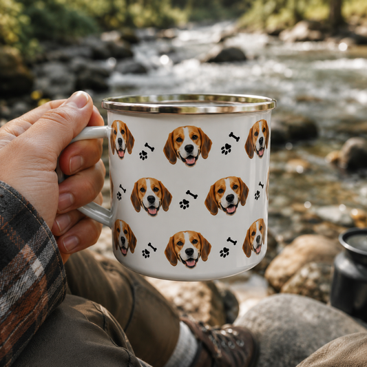 Custom Photo Dog Camping Mug | Gift For Dog Lovers Pa99