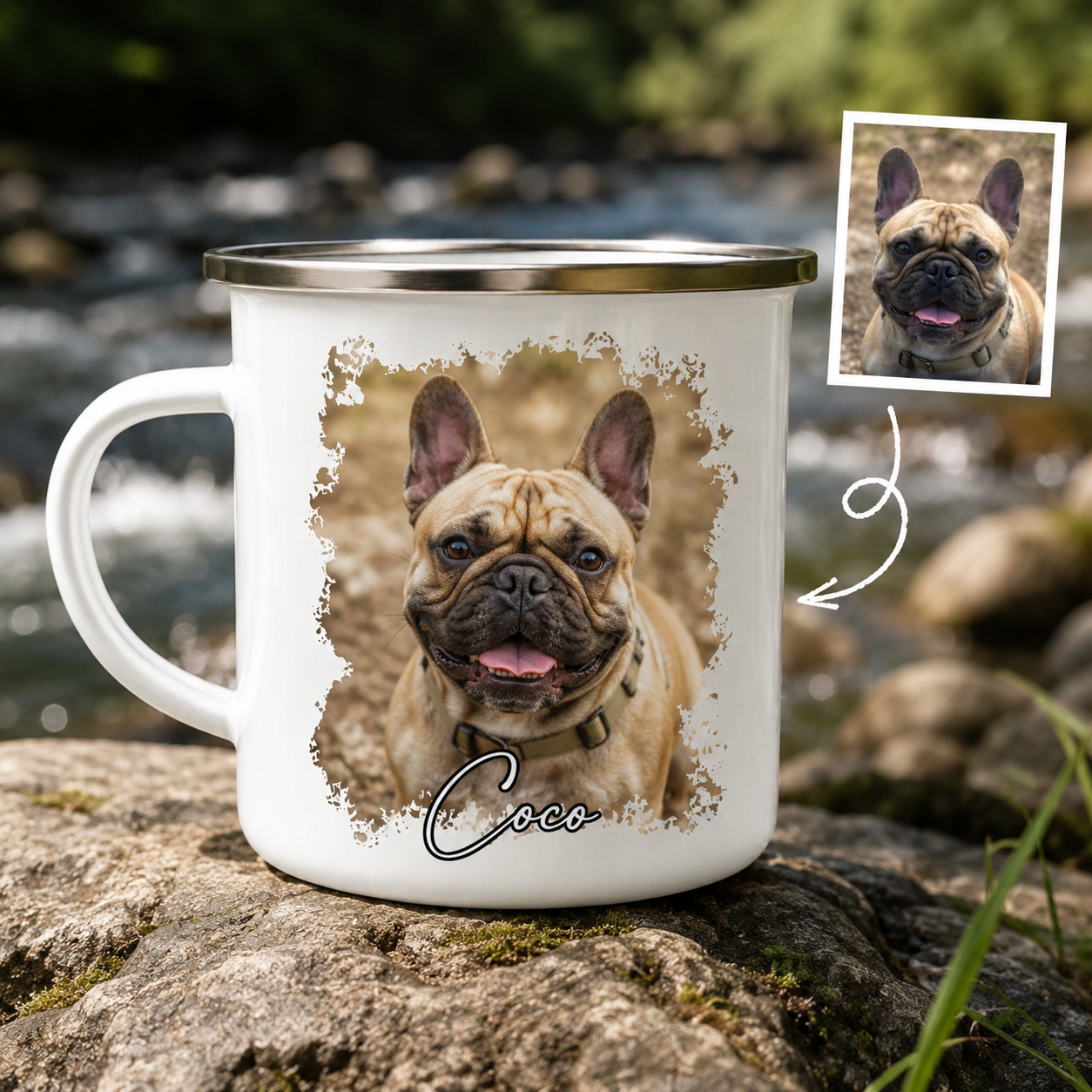 Custom Photo Dog Camping Mug | Gift For Dog Lovers Pa99