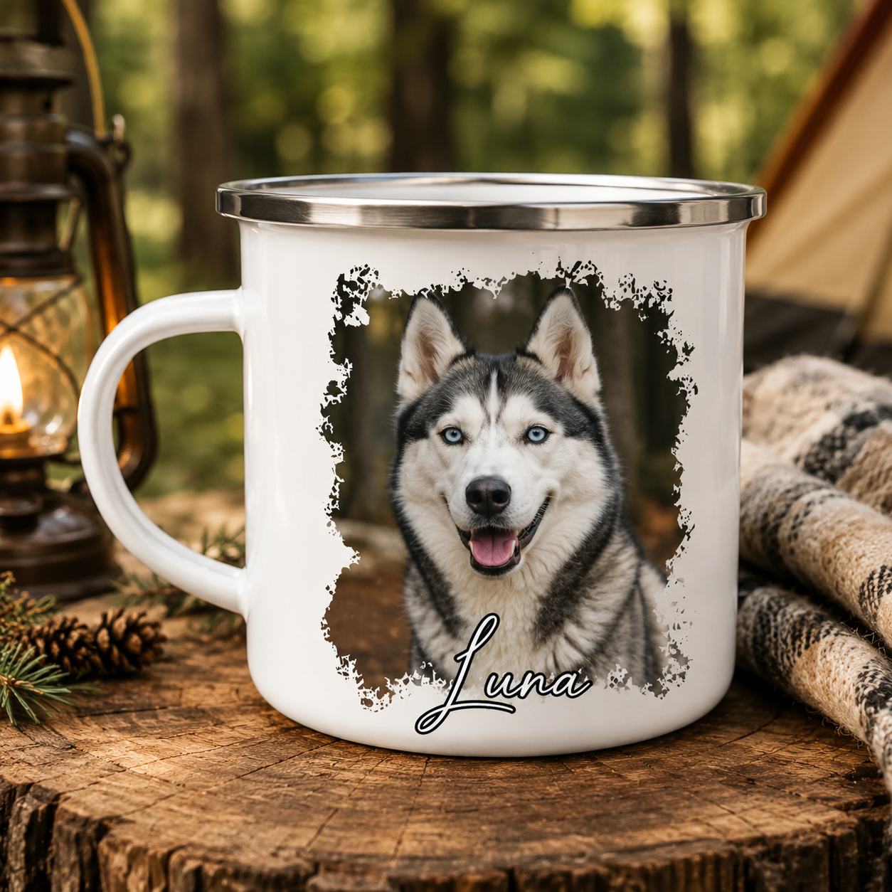 Custom Photo Dog Camping Mug | Gift For Dog Lovers Pa99