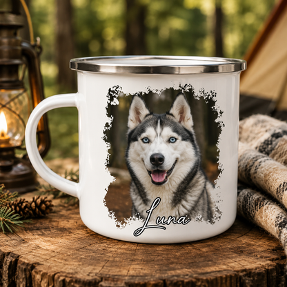 Custom Photo Dog Camping Mug | Gift For Dog Lovers Pa99