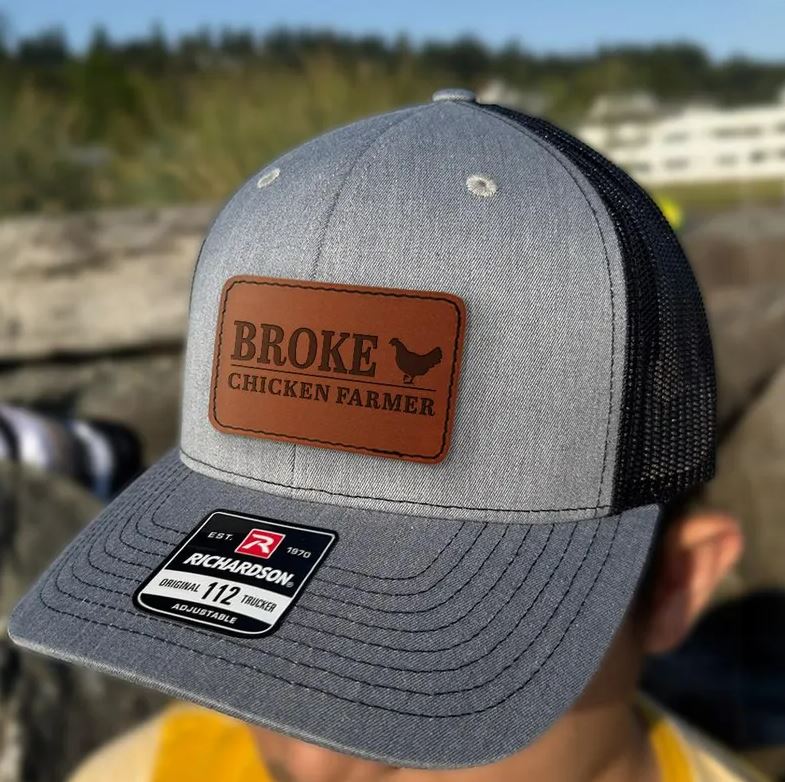 Broke Chicken Farmer Trucker Hat | Gift For Farmer Lover | Farm Fresh Eggs Hat