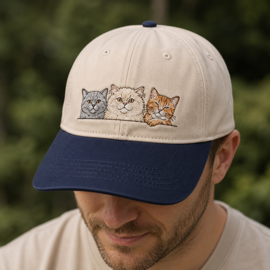 Custom Photo Cat Embroidered Hat | Gift For Cat Lovers Pa99