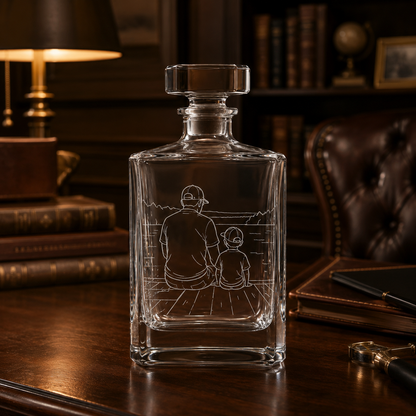 Custom Photo Gift For Dad Whiskey Decanter Set | Personalized Gift For Dad | Father's Day Gifts