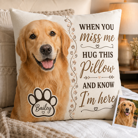 Custom Photo Dog Pillow | Gift For Dog Lovers | Personalized Dog Decor TOM99