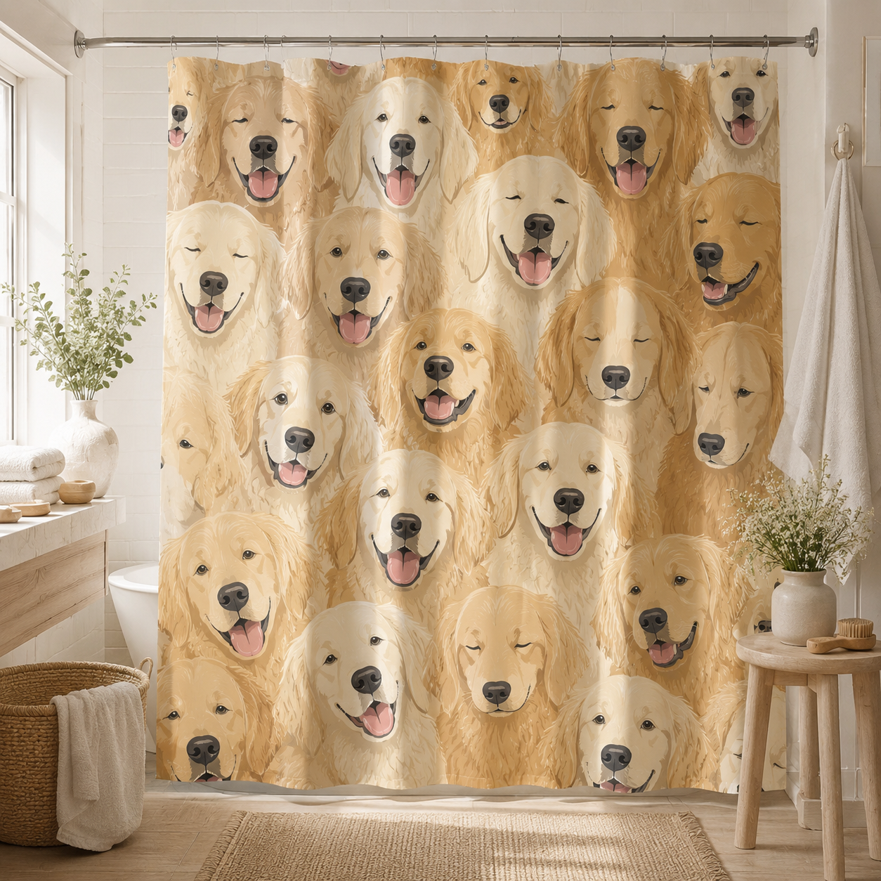 Custom Photo Dog Shower Curtain | Gift For Dog Lovers