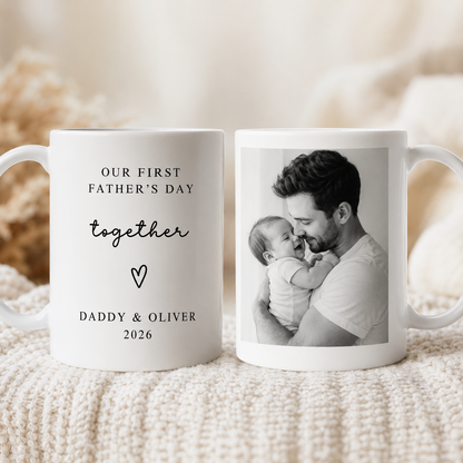 Custom Photo Dad Together Mug, Personalized Mug Mug For Husband Dad Grandfather TOM99