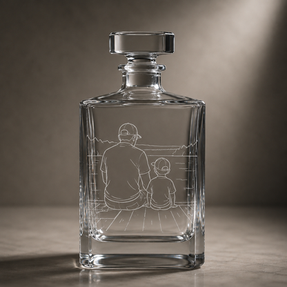Custom Photo Gift For Dad Whiskey Decanter Set | Personalized Gift For Dad | Father's Day Gifts