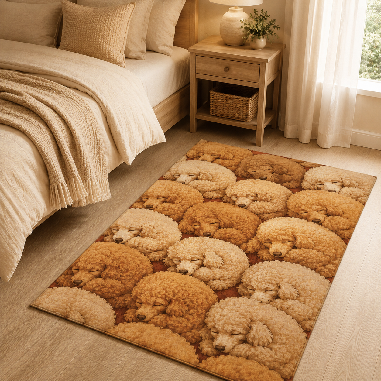 Custom Photo Dog Sleeping Area Rug | Gift For Dog Lovers
