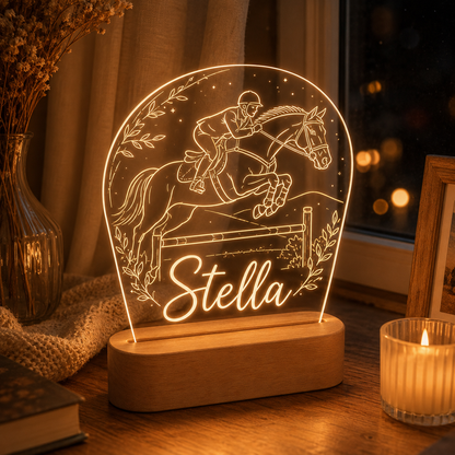 Custom Photo True Horse Wooden Led Light | Personalized Horse Photo Wooden Led Light | Gift For Horse Lovers TOM99