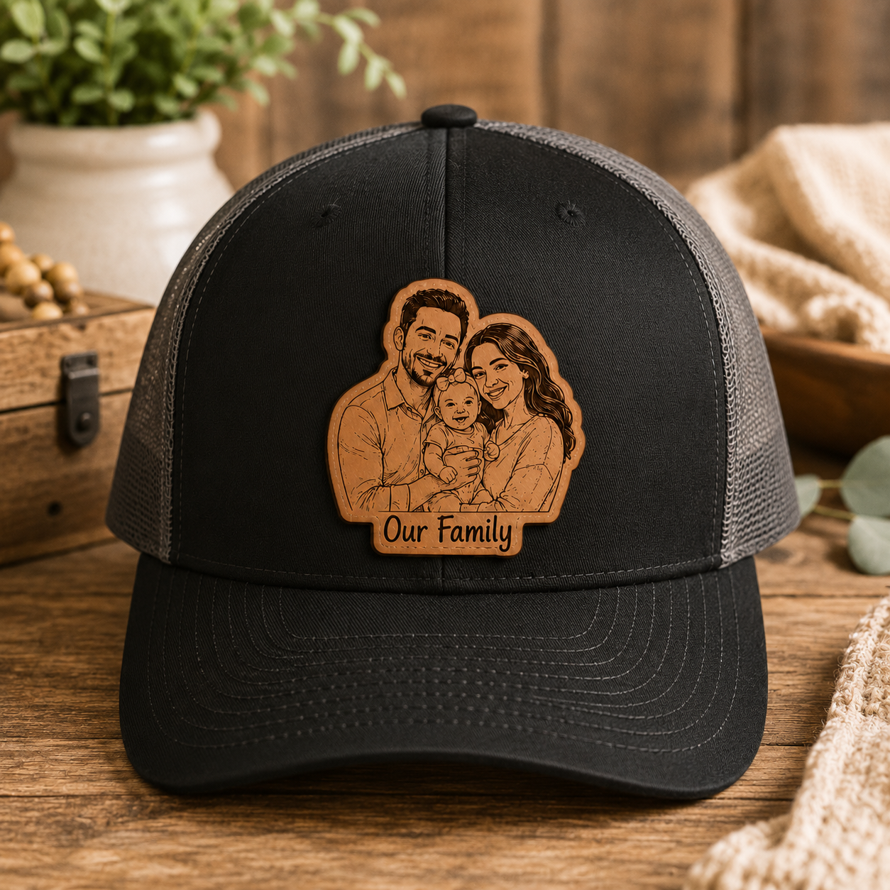 Personalized Dad Family Trucker Hat | Custom Dad Photo Hat | Father's Day Gift | Gift For Dad | Dad Gifts TOM99