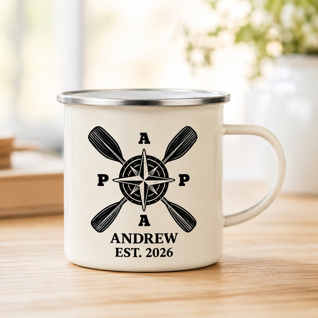 Personalized Dad Camp Mug 12oz, Custom Dad Enamel Cup, Gift For Dad TOM99