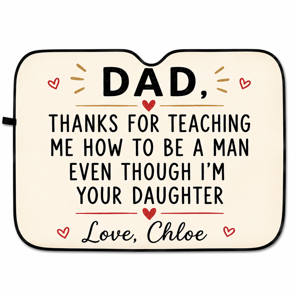 Personalized Thanks Dad Car Windshield Sun Shade, Custom Car Sun Shade for Dad, Gift For Dad TOM99