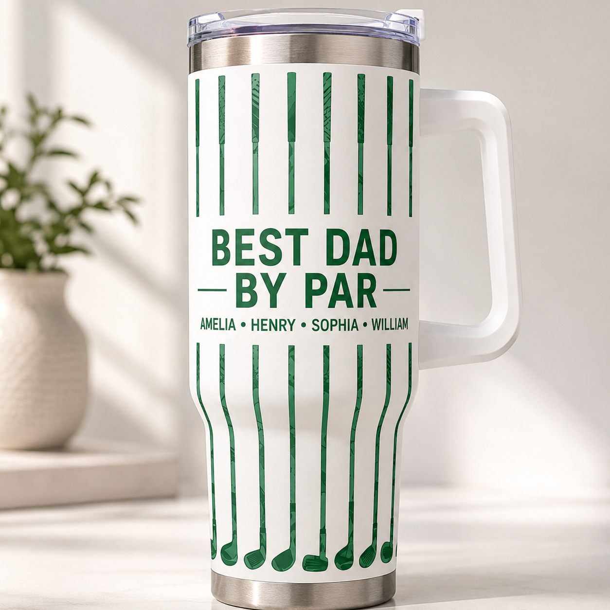 Custom Best Dad By Par 40oz Tumbler, Personalized Dad Tumbler, Father’s Day Gift TOM99