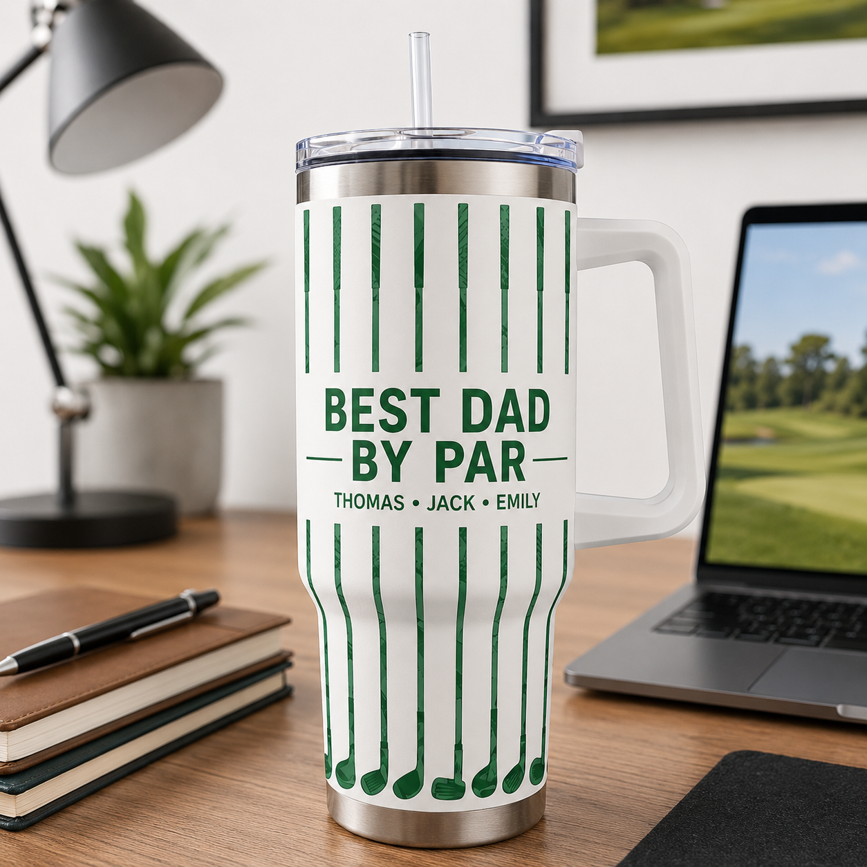 Custom Best Dad By Par 40oz Tumbler, Personalized Dad Tumbler, Father’s Day Gift TOM99