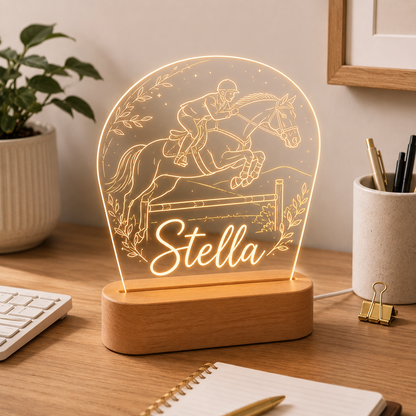 Custom Photo True Horse Wooden Led Light | Personalized Horse Photo Wooden Led Light | Gift For Horse Lovers TOM99