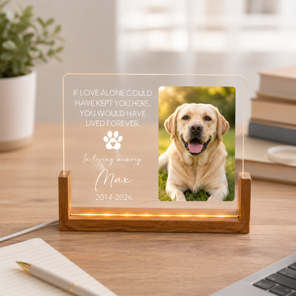 Custom Photo Dog In Loving Memories Wooden LED Light | Personalized Dog Photo LED Night Light | Pet Loss Sympathy Gift TOM99