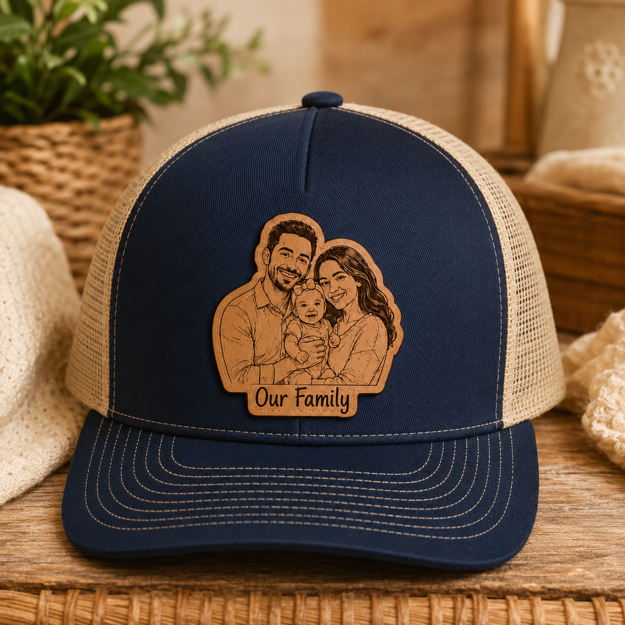 Personalized Dad Family Trucker Hat | Custom Dad Photo Hat | Father's Day Gift | Gift For Dad | Dad Gifts TOM99