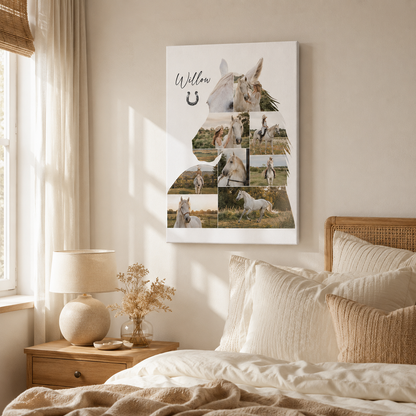 Custom Photo Horse Memories Wall Art Canvas | Personalized Horse Photo Canvas | Gift For Horse Lovers TOM99