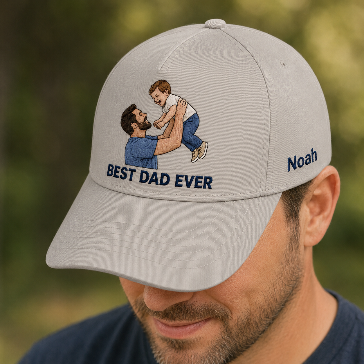 Custom Photo Dad Embroidered Hat, Personalized Cap, Custom Portrait Dad Hat, Father’s Day Gift THUC99
