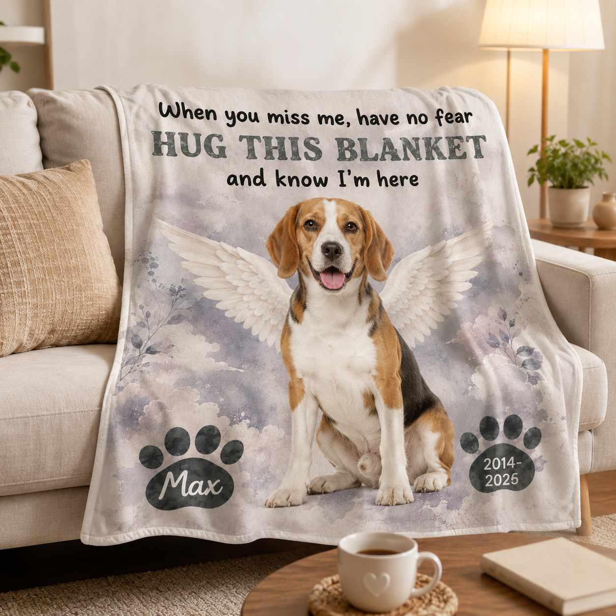 Custom Photo I'm Here Dog Memorial Blanket | Personalized Dog Lovers Gifts | Gift For Dog Lovers TOM99