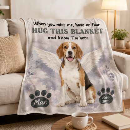 Custom Photo I'm Here Dog Memorial Blanket | Personalized Dog Lovers Gifts | Gift For Dog Lovers TOM99
