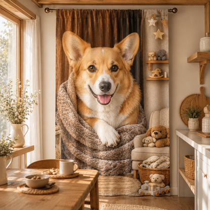 Custom Photo Dog Sleeping Window Curtain | Gift For Dog Lover