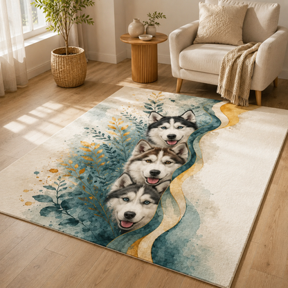 Custom Photo Dog Area Rug | Gift For Dog Lovers