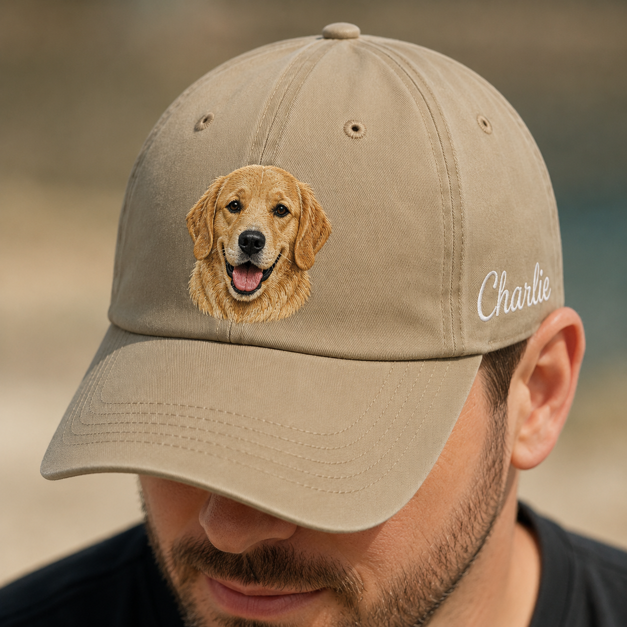 Custom Dog Face Embroidered Hat, Personalized Dog Name Cap, Pet Lover Gift THUC99