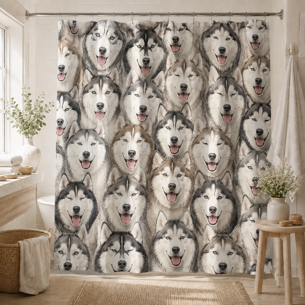 Custom Photo Dog Shower Curtain | Gift For Dog Lovers