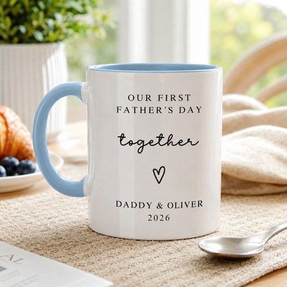 Custom Photo Dad Together Mug, Personalized Mug Mug For Husband Dad Grandfather TOM99