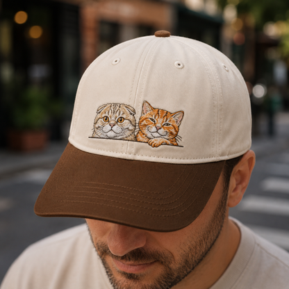 Custom Photo Cat Embroidered Hat | Gift For Cat Lovers Pa99