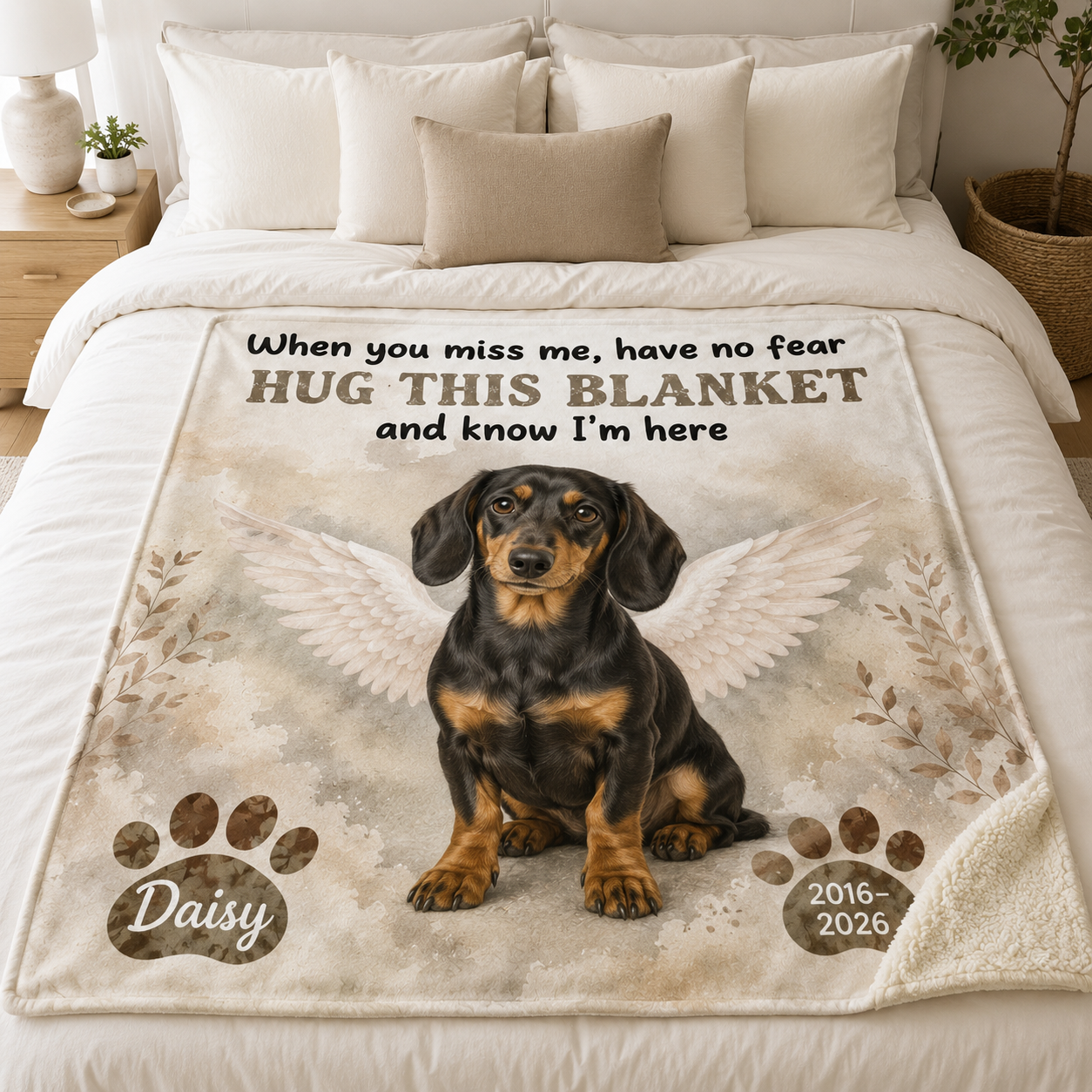 Custom Photo I'm Here Dog Memorial Blanket | Personalized Dog Lovers Gifts | Gift For Dog Lovers TOM99
