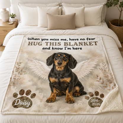 Custom Photo I'm Here Dog Memorial Blanket | Personalized Dog Lovers Gifts | Gift For Dog Lovers TOM99