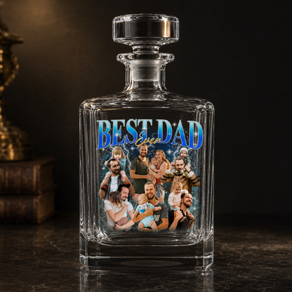 Custom Photo Dad Bootleg Whiskey Decanter Set | Personalized Gift For Dad | Father's Day Gifts