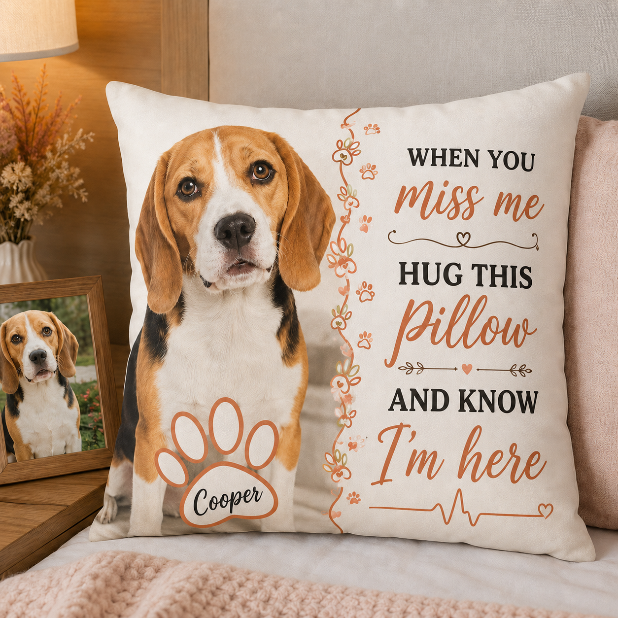 Custom Photo Dog Pillow | Gift For Dog Lovers | Personalized Dog Decor TOM99