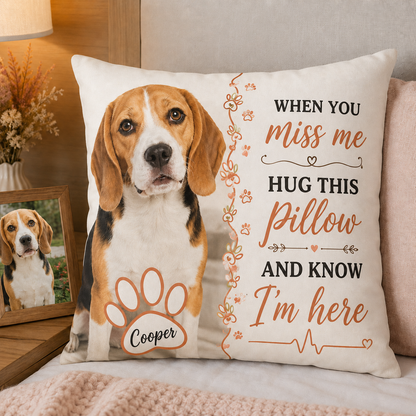 Custom Photo Dog Pillow | Gift For Dog Lovers | Personalized Dog Decor TOM99