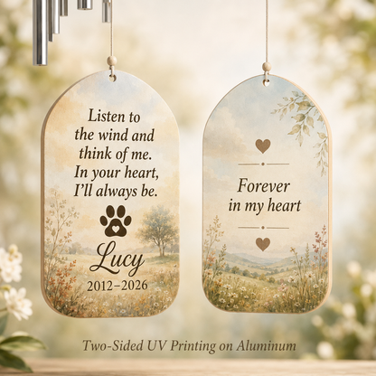 Custom Photo Dog Memory Listen To The Wind Chime | Personalized Dog Lovers Gifts | Gift For Dog Lovers TOM99