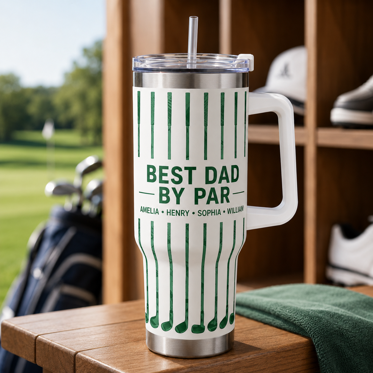 Custom Best Dad By Par 40oz Tumbler, Personalized Dad Tumbler, Father’s Day Gift TOM99