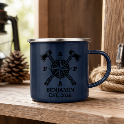 Personalized Dad Camp Mug 12oz, Custom Dad Enamel Cup, Gift For Dad TOM99