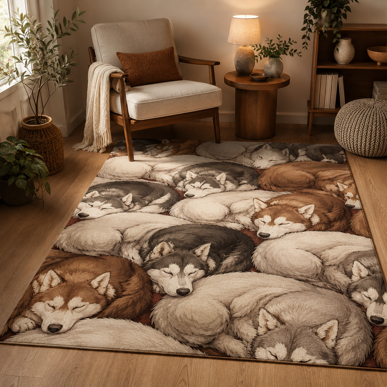 Custom Photo Dog Sleeping Area Rug | Gift For Dog Lovers