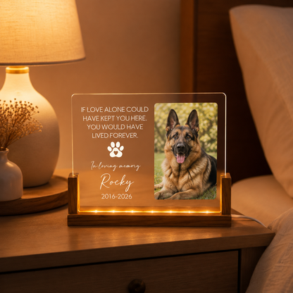 Custom Photo Dog In Loving Memories Wooden LED Light | Personalized Dog Photo LED Night Light | Pet Loss Sympathy Gift TOM99