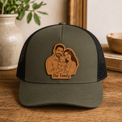 Personalized Dad Family Trucker Hat | Custom Dad Photo Hat | Father's Day Gift | Gift For Dad | Dad Gifts TOM99