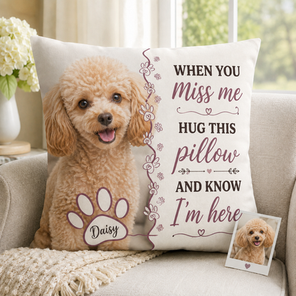 Custom Photo Dog Pillow | Gift For Dog Lovers | Personalized Dog Decor TOM99