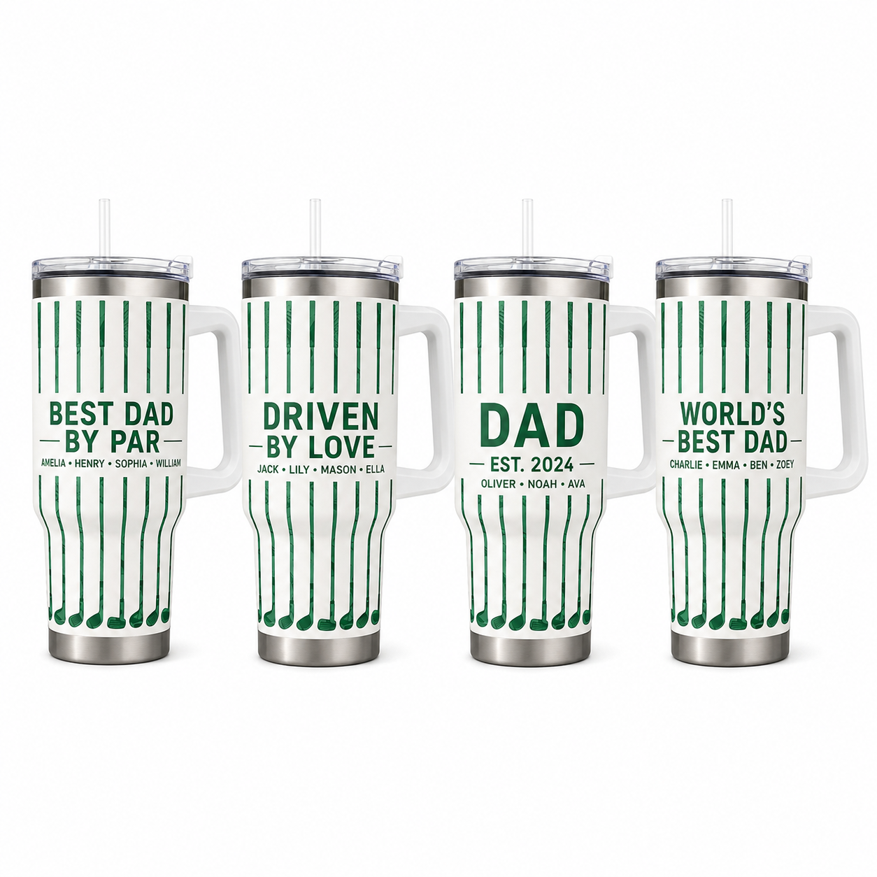 Custom Best Dad By Par 40oz Tumbler, Personalized Dad Tumbler, Father’s Day Gift TOM99