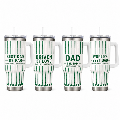 Custom Best Dad By Par 40oz Tumbler, Personalized Dad Tumbler, Father’s Day Gift TOM99
