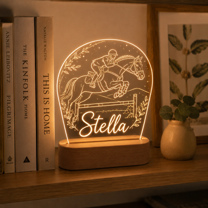 Custom Photo True Horse Wooden Led Light | Personalized Horse Photo Wooden Led Light | Gift For Horse Lovers TOM99