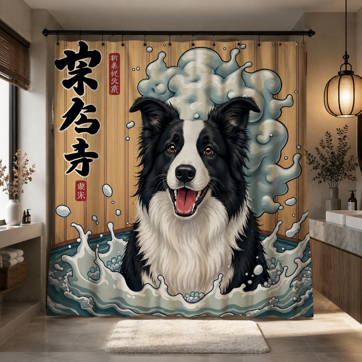 Custom Photo Dog Cowboy Shower Curtain | Gift For Dog Lovers