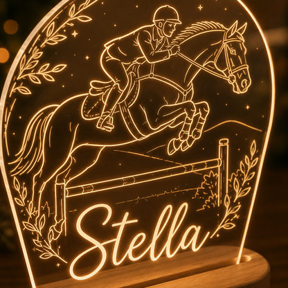 Custom Photo True Horse Wooden Led Light | Personalized Horse Photo Wooden Led Light | Gift For Horse Lovers TOM99